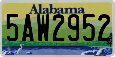 AL license plate 5AW2952