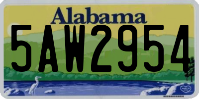 AL license plate 5AW2954