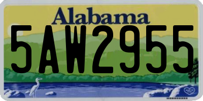 AL license plate 5AW2955