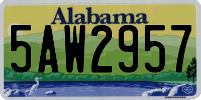 AL license plate 5AW2957