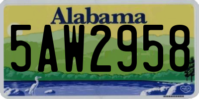 AL license plate 5AW2958