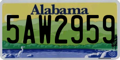 AL license plate 5AW2959