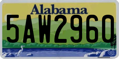 AL license plate 5AW2960