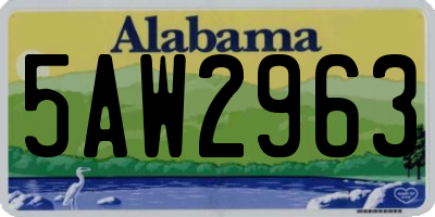 AL license plate 5AW2963