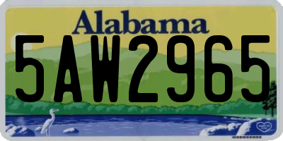 AL license plate 5AW2965