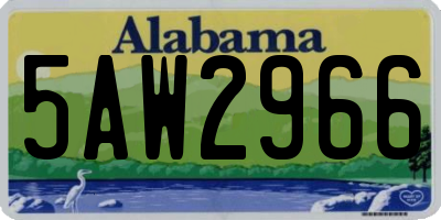 AL license plate 5AW2966