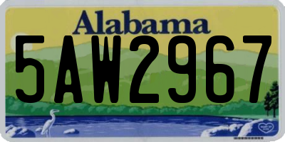 AL license plate 5AW2967