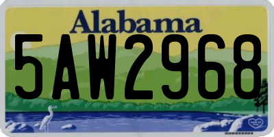 AL license plate 5AW2968