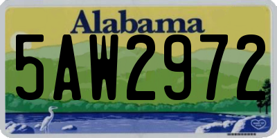 AL license plate 5AW2972
