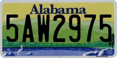 AL license plate 5AW2975