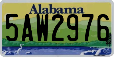 AL license plate 5AW2976