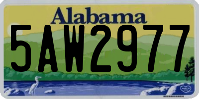 AL license plate 5AW2977