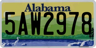 AL license plate 5AW2978