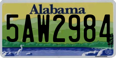 AL license plate 5AW2984