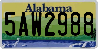 AL license plate 5AW2988