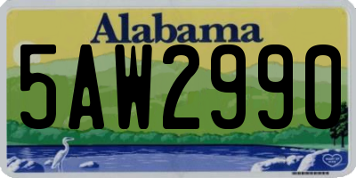 AL license plate 5AW2990
