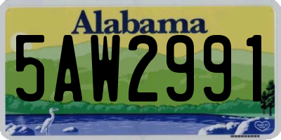 AL license plate 5AW2991