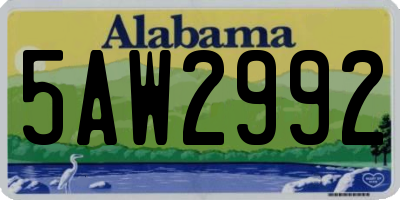 AL license plate 5AW2992