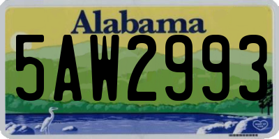 AL license plate 5AW2993