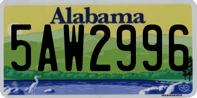 AL license plate 5AW2996