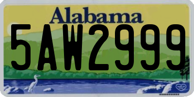 AL license plate 5AW2999