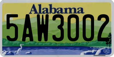 AL license plate 5AW3002
