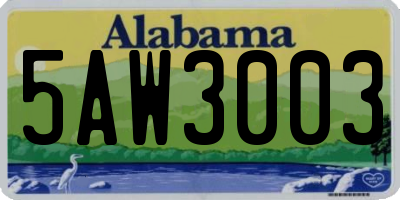 AL license plate 5AW3003