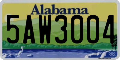 AL license plate 5AW3004