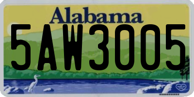 AL license plate 5AW3005