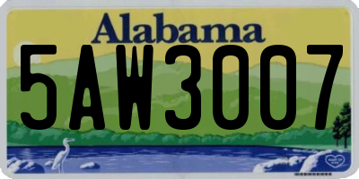 AL license plate 5AW3007