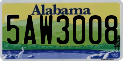 AL license plate 5AW3008