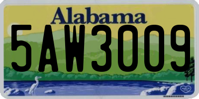 AL license plate 5AW3009