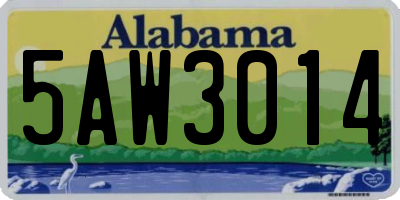 AL license plate 5AW3014