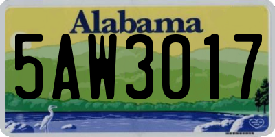 AL license plate 5AW3017