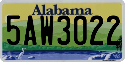 AL license plate 5AW3022