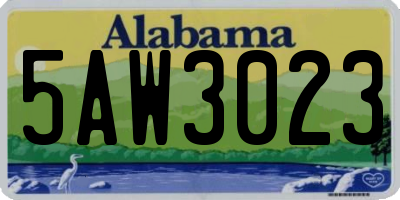 AL license plate 5AW3023