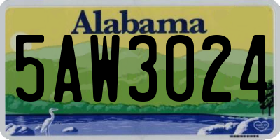 AL license plate 5AW3024