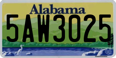 AL license plate 5AW3025