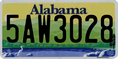 AL license plate 5AW3028