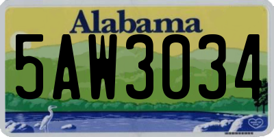 AL license plate 5AW3034