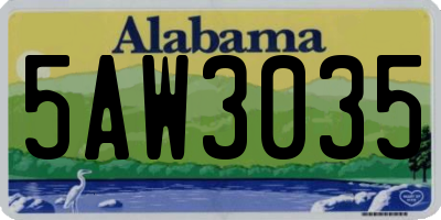 AL license plate 5AW3035
