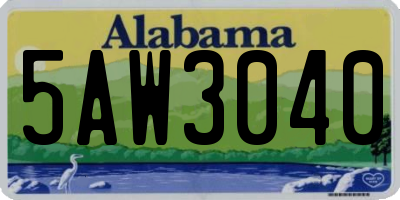 AL license plate 5AW3040