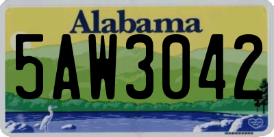 AL license plate 5AW3042