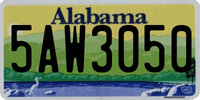 AL license plate 5AW3050