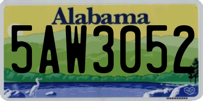 AL license plate 5AW3052