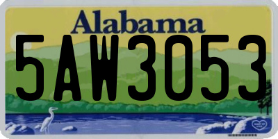AL license plate 5AW3053