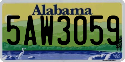 AL license plate 5AW3059