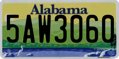 AL license plate 5AW3060