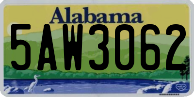 AL license plate 5AW3062