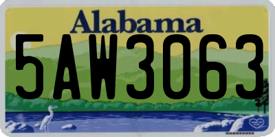 AL license plate 5AW3063